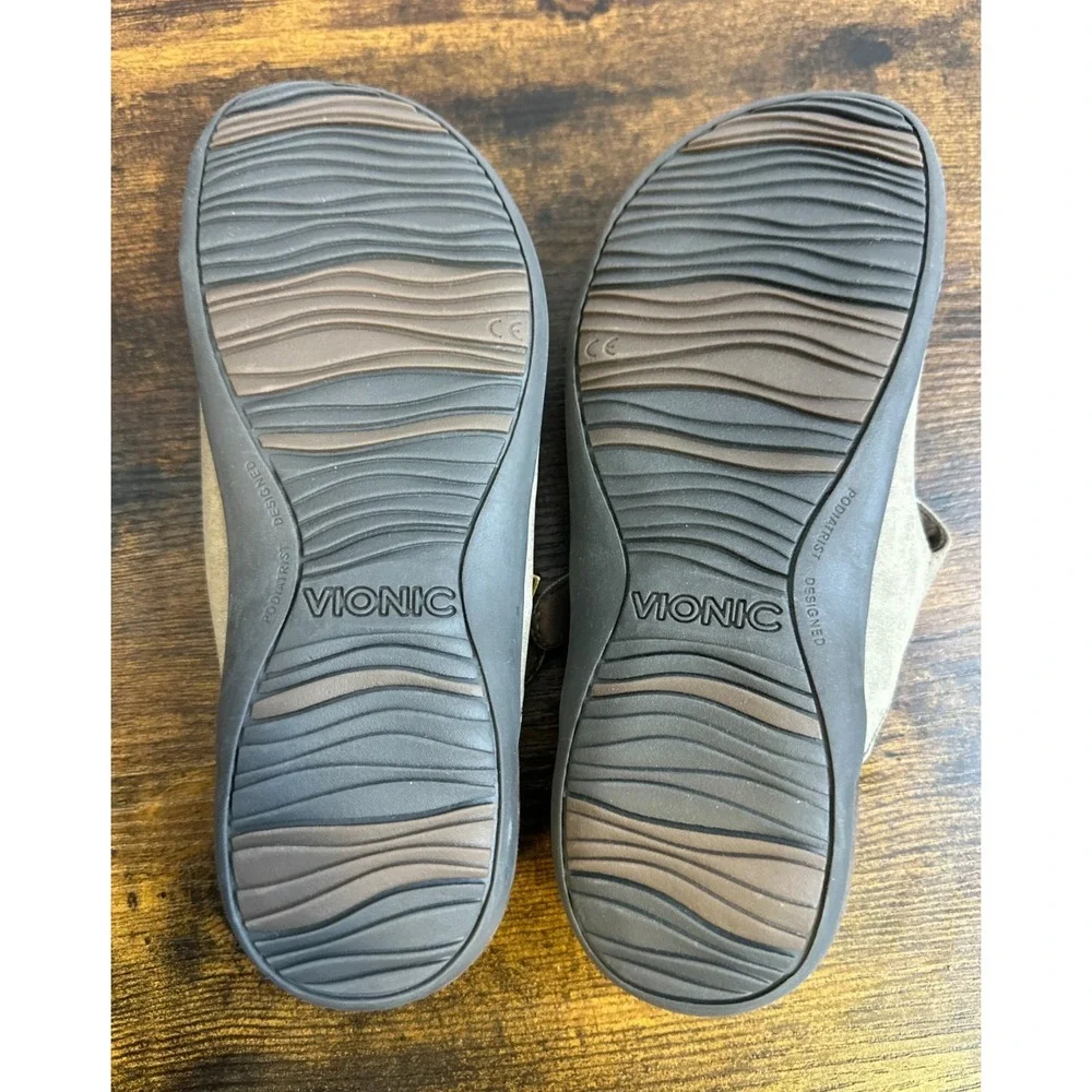 Vionic Rest Midway Mary Jane Mules Taupe Laser Cut Floral Orthotic Shoes Size8 - Picture 9 of 14